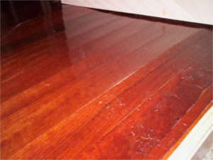 Water damage to timber flooring